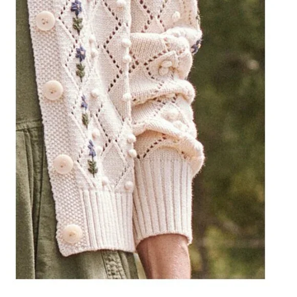 **INCREDIBLE FIND** THE GREAT | Embroidered Cornflower Cardigan | Size 2 - Picture 2 of 7